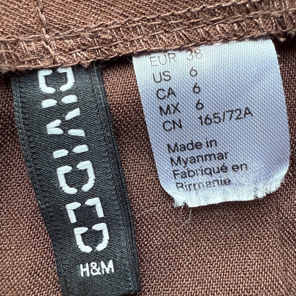 H&M Divided pleated skirt, side zipper, Size 6, Toffee, Gd cond - Picture 8 of 8